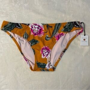 NWT Shade & Shore /Tropical Floral Print Bikini Swim Suit Bottom Hipster Size XL